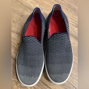 Rothy’s Maritime Gradient Sneakers Shoes Slip On Navy Red White Womens Size 8.5